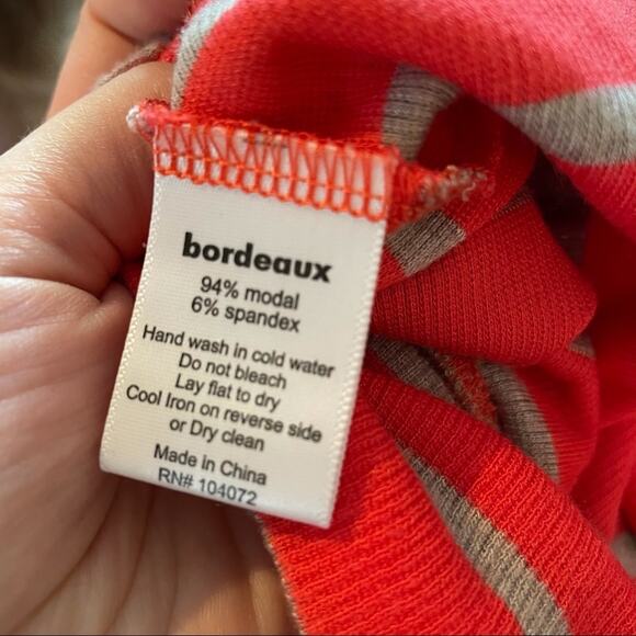 Bordeaux Orange Striped Pullover Sweater Womens XS Y2K Blouse Casual Cozy - Picture 6 of 7